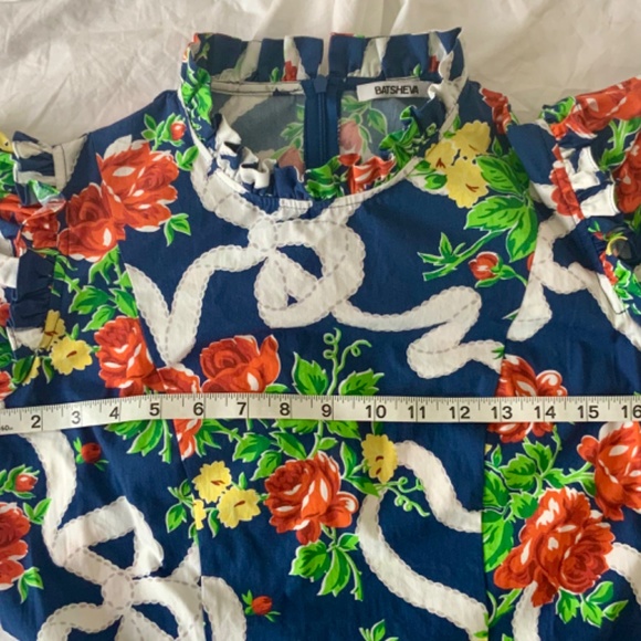 BATSHEVA blue rose floral spring prairie dress - Picture 9 of 9